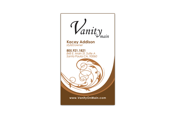 Vanity on Main Salon and Spa Business Card Design - Santa Paula